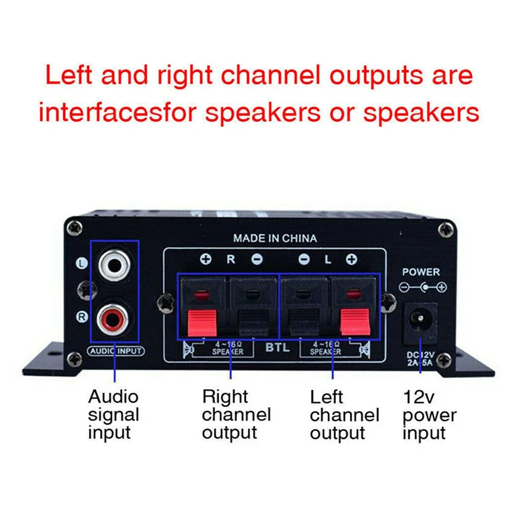 AK-380 800W Bluetooth Amplifier HiFi Audio Karaoke Home Theater Amplifier 12V Dual Channel Power Amp with RCA