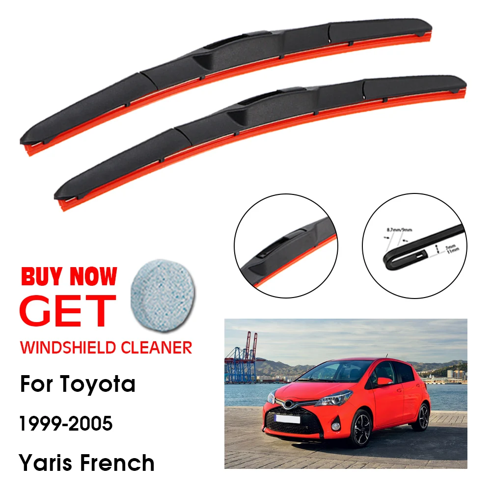 

Car For Toyota Yaris French 21"+14" 1999-2005 Front Window Washer Windscreen Windshield Silica Gel Wiper Blades Accessories