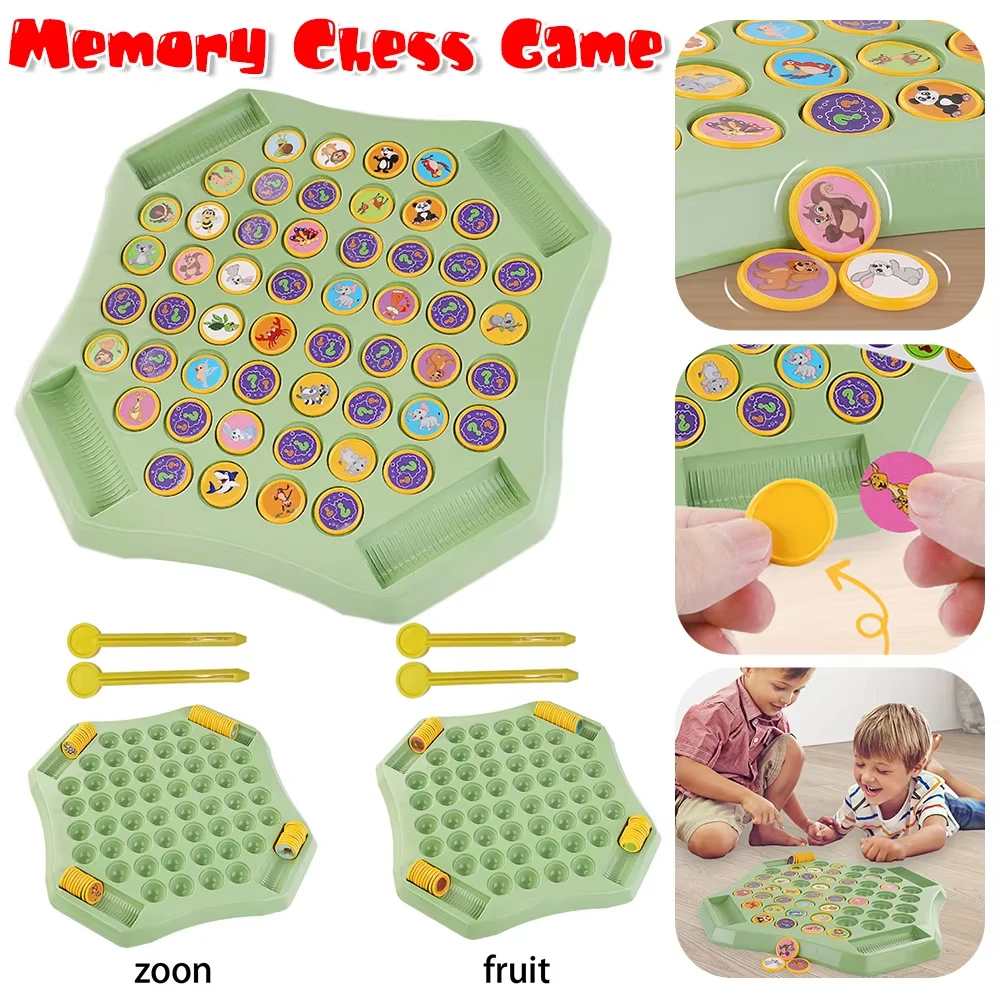 

Детские перекидные шахматы с животными/фруктами, интерактивная битва для родителей и детей, шахматы на память, настольная игра для тренировки памяти, детская семья