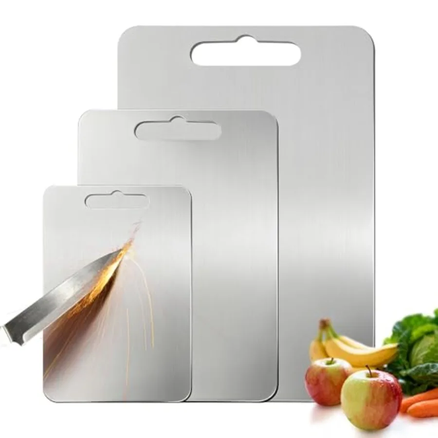 

100 Titanium Cutting Board for Kitchen - Dishwasher Safe Chopping Boards with Handle Reversible Charcuterie Board for Home Coun