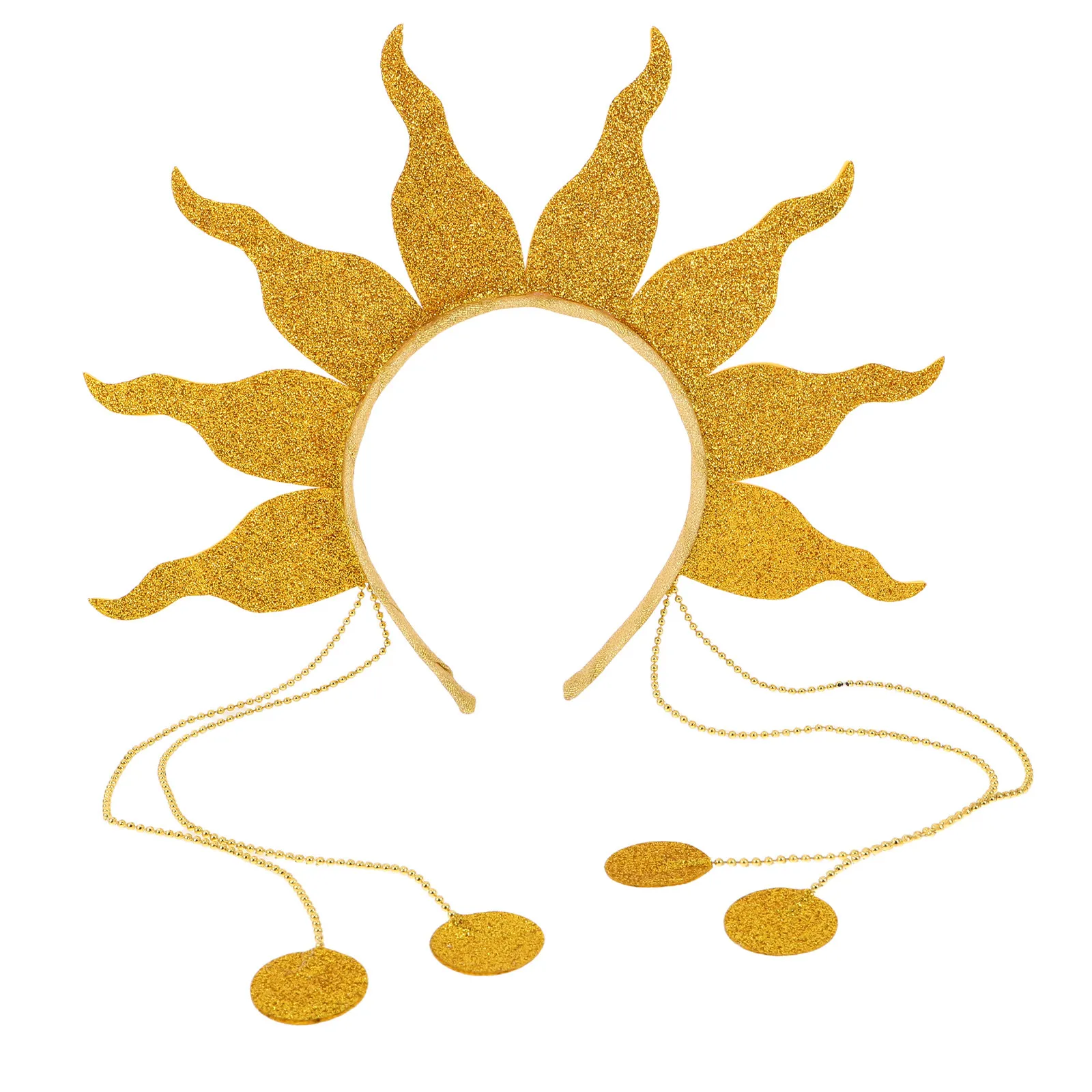 

Headband for All Ages - Sunburst Patterned Party Hair Accessory - Fire Themed Costume Piece for Rave Festival