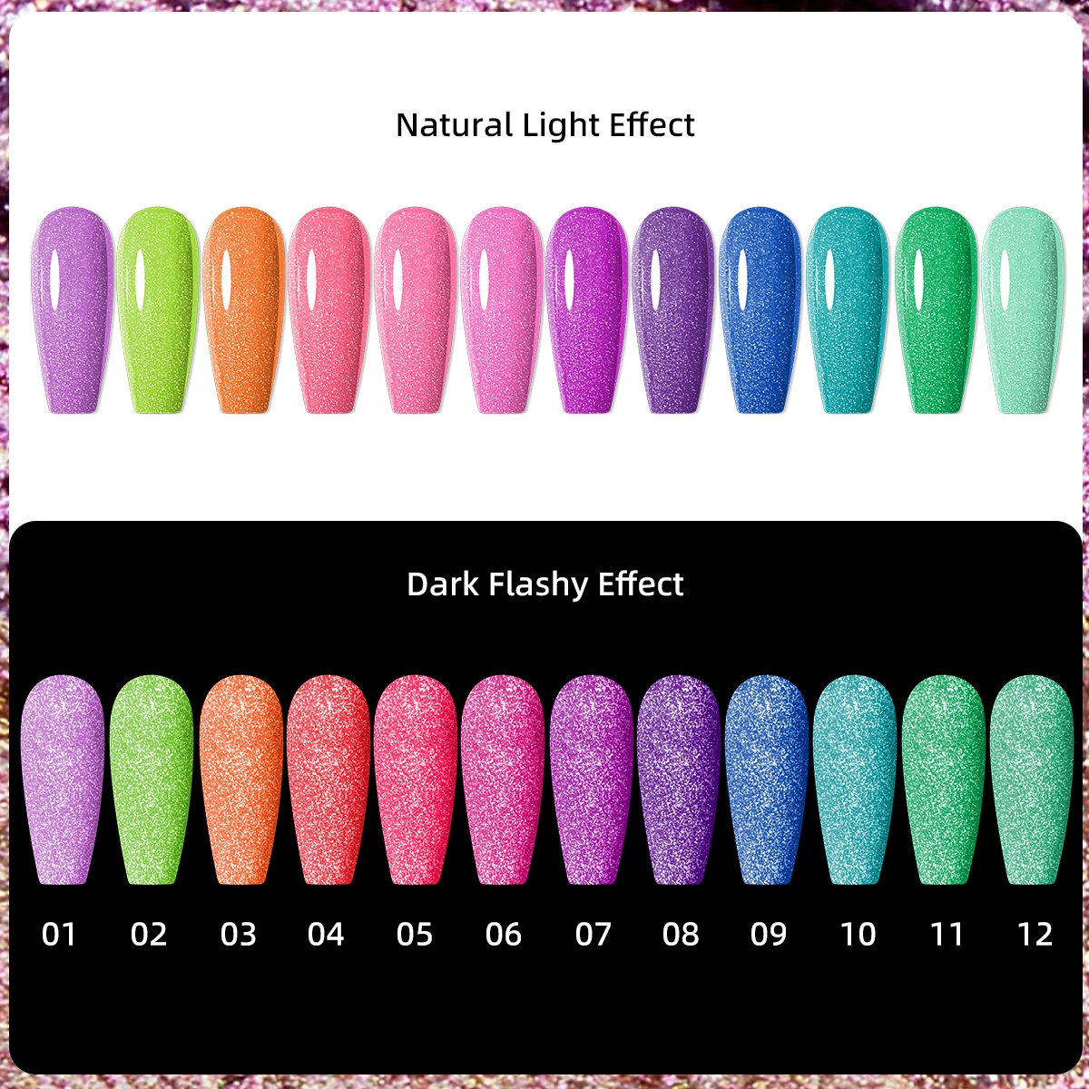 Faandin 0.24oz 1 Bottle, Crushed Diamond Fine Glitter Gel Nail Polish, a Different Effect under Light, a Very Distinctive Nail Polish Gel, Full Color, Not Easy to Peel Off, Suitable for Parties, Salon Use, a Must-Have for Nail Enthusiasts, Easy to Apply, Removable Nail Polish Gel