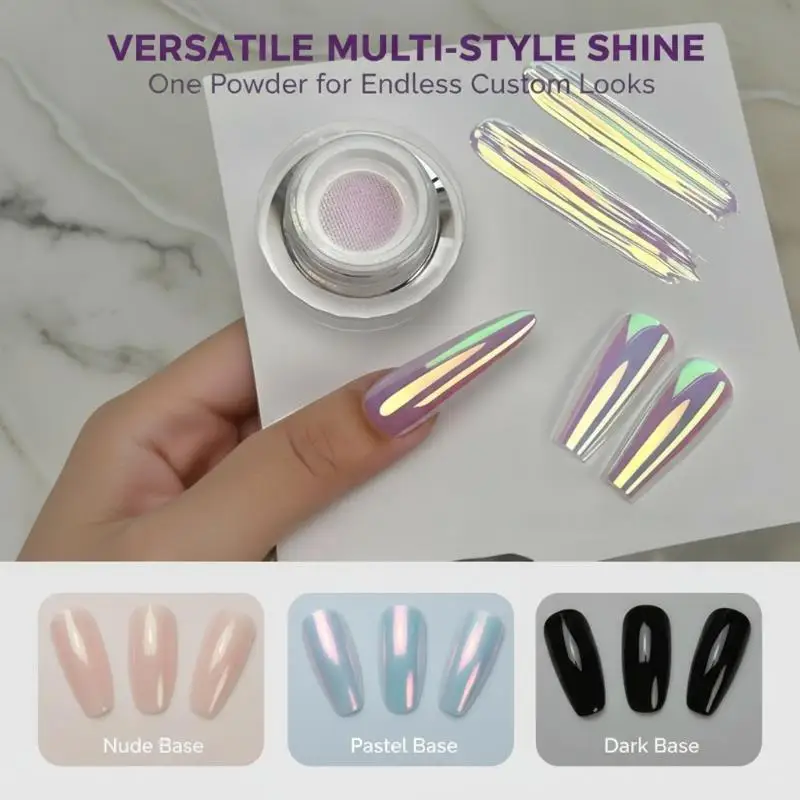 1Pcs Human Fish Powder Macaron Magic Mirror Powder Air Cushion Japanese Neon Powder Aurora Glitter