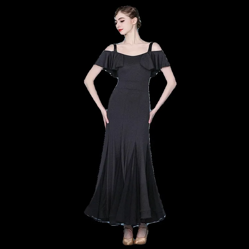 Nuovo vestito da ballo moderno con reggicalze Costume da ballo da sala da donna per abbigliamento da ballo moderno azzurro