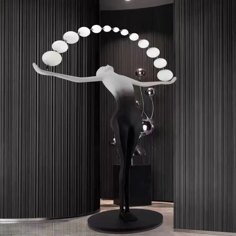 Humanoid art sculpture floor lamp designer hotel large human body decoration character ornament lamp