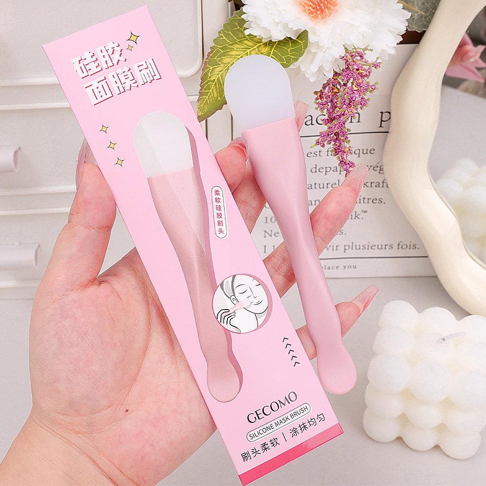 Silicone Double Head Mask Brush DIY Facial Film Adjusting Beauty Tool Skin Care Applicator Cleaning Scraper Daub Type Mud Film