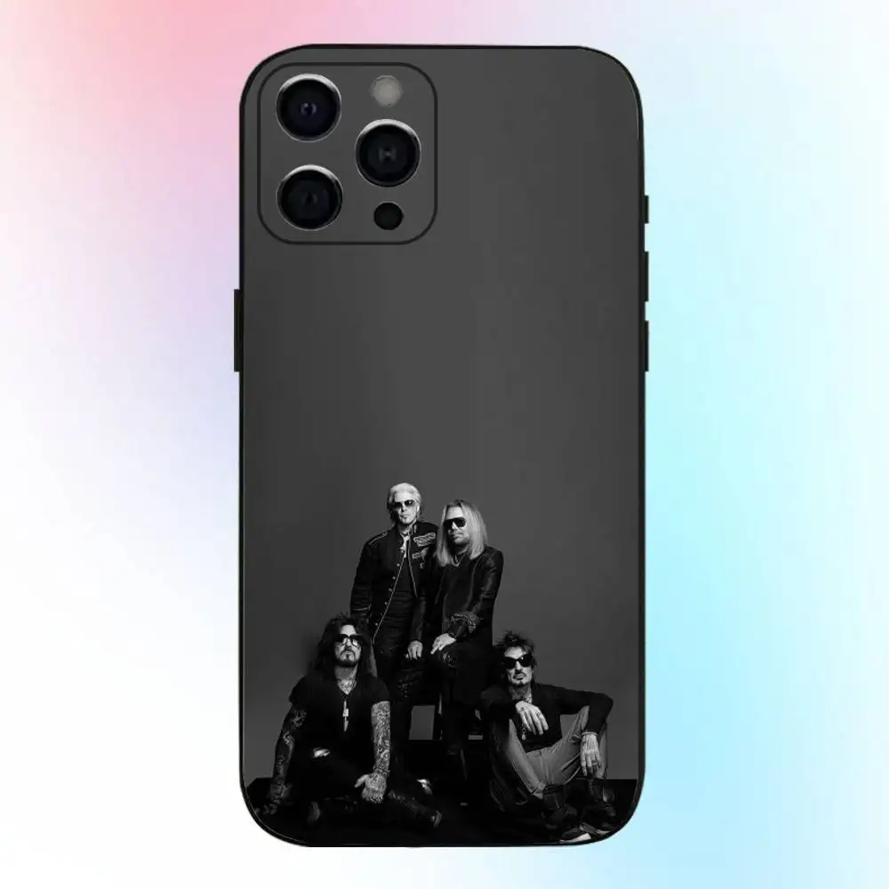 حافظة هاتف باند M-MOTLEY C-Crue Rock لهاتف iPhone17,16,15,14,13,12,11 Plus، Pro Max غطاء أسود ناعم #3