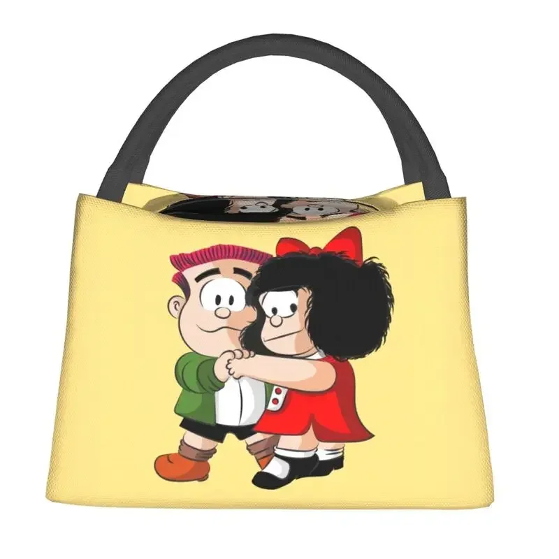 Mafalda And Manolito Dancing Lunch Boxes for Women Quino Cartoon Thermal Cooler Food Insulated Lunch Bag Office Pinic Container