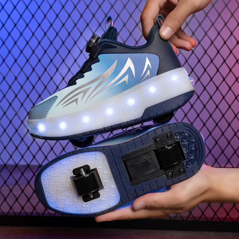 كعب للأولاد بعجلتين قابل للسحب: أحذية صيفية غير مرئية للأطفال الأكبر سنًا #2