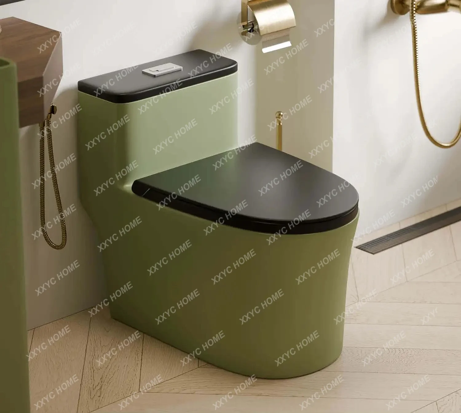 retro green toilet household bathroom one-piece toilet toilet