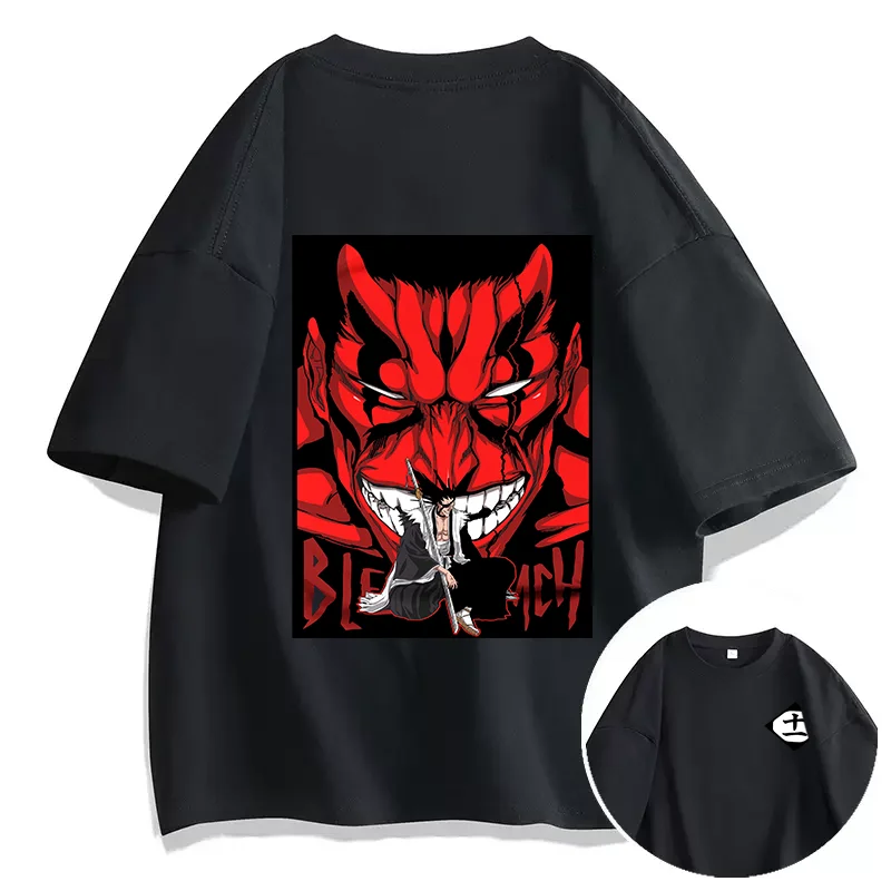 Anime BLEACH Zaraki Kenpachi Print T Shirt Couple student street sports casual T-shirt