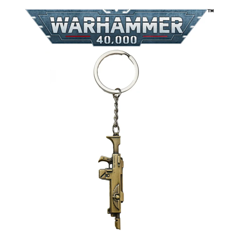 Starforged Warhammer 40K Game Genuine Peripherals Astra Militarum Lasgun Laser Gun Model Keychain Pendant Model Boys Pendant