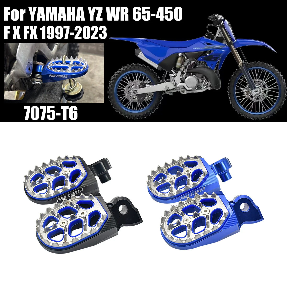 

Motorcycle CNC Foot Peg Pedal Footrest For YAMAHA YZ 85 125 250 YZ85 YZ125 YZ250 WR250F WR 250F 1999-2015 YZ450F 2004-216