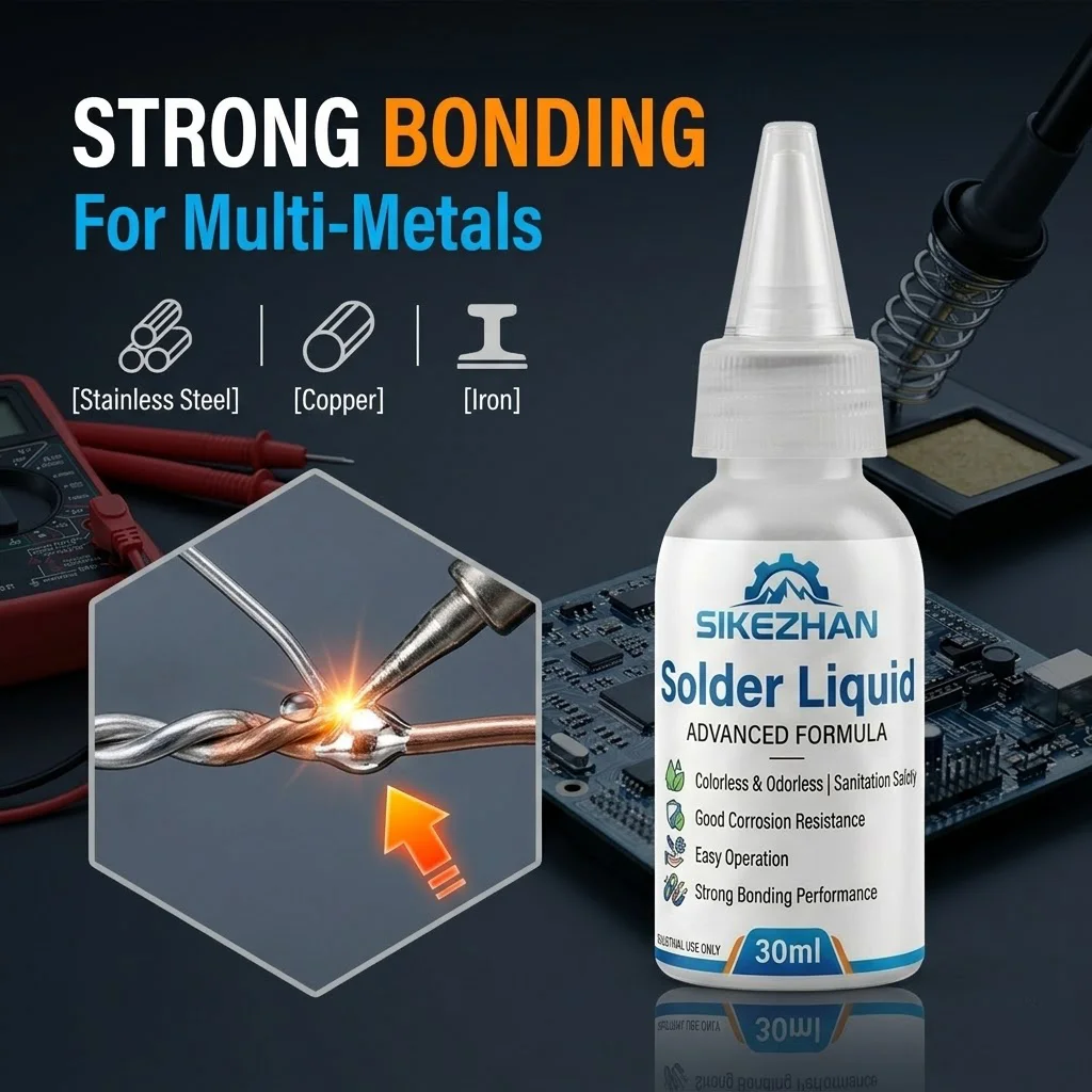 

Sikezhan 30ml Solder Liquid Pro Grade Premium Flux for Electronics, Welds in Seconds! Perfect for PCB, Copper, Steel Repair.