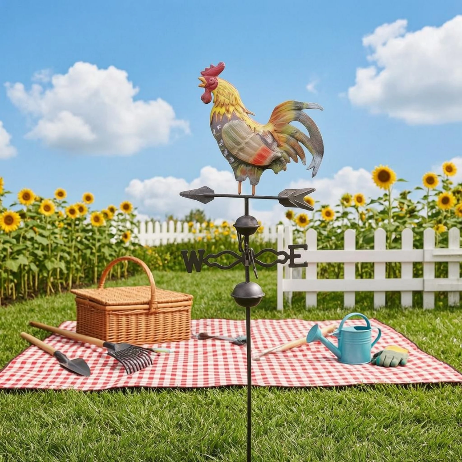 

Metal Rooster Weather Vane Distressed Rooster Weather Vane Outdoor Decor Colorful Decorative