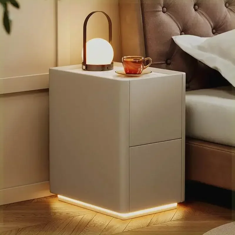 ZNarrow Solid Wood Rustic Nightstands Small Drawers Organizers Minimalist Makeup Light Kawaii Cute Nachttisch Library FurnitureZ