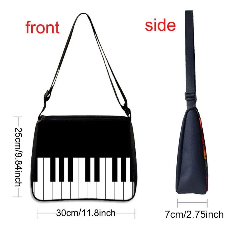 Elegant Piano Musical Notes Printed Shoulder Bags Women Handbag Phone Wallet Storage Bags for Travel Ladies Clutch Bags