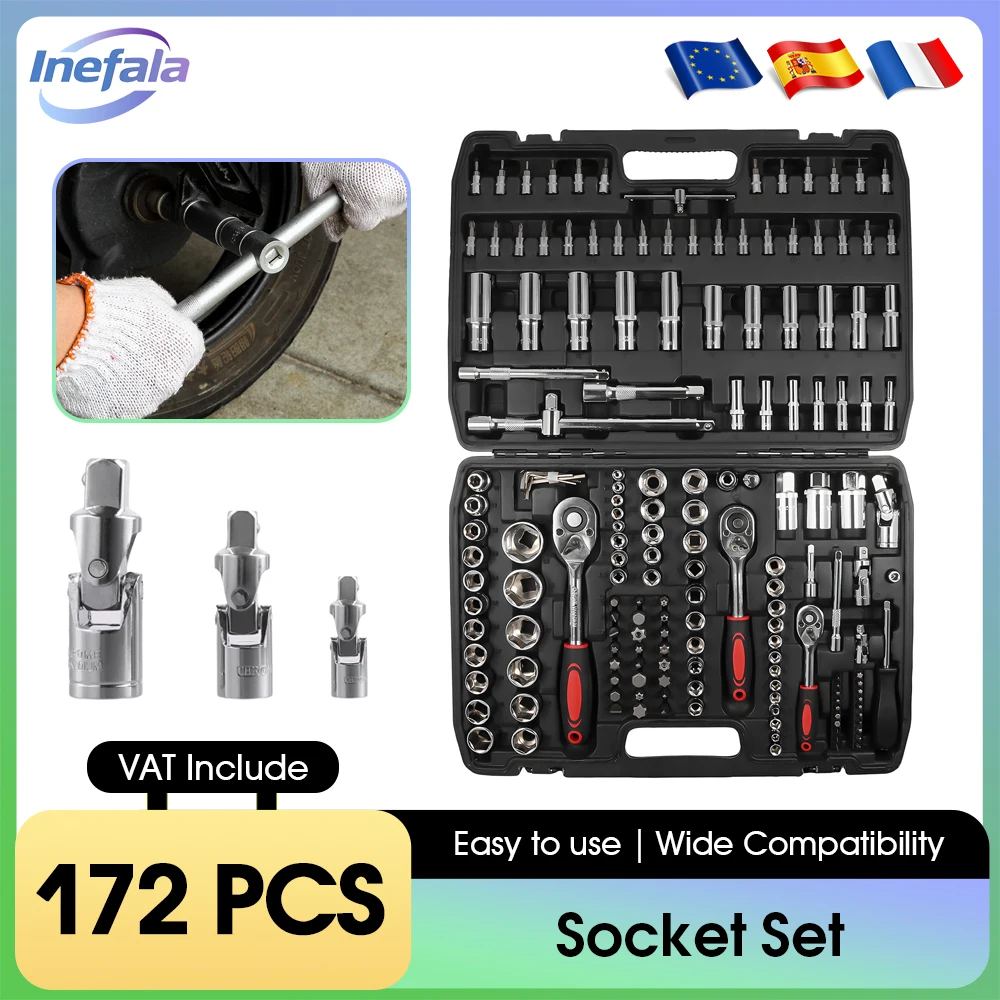 Hazet Inefala 172pcs Professional Ratchet Wrench Set with 24-tooth