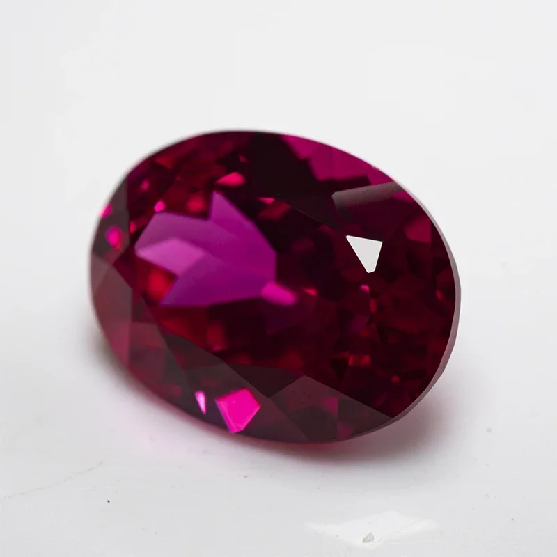 Lab Grown Ruby Oval Shape Rubellite Color VVS1 Stone For Charms Diy Jewelry Making Pendant Materials Selectable AGL Certificate