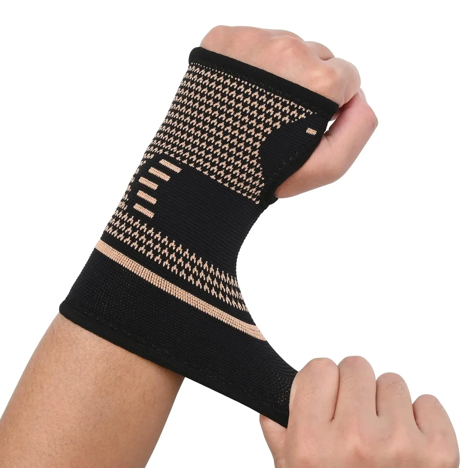 Copper Wrist Compression Sleeves, Comfortable and Breathable for Arthritis, Workout, Carpal Tunnel, Wrist Support for Women and
