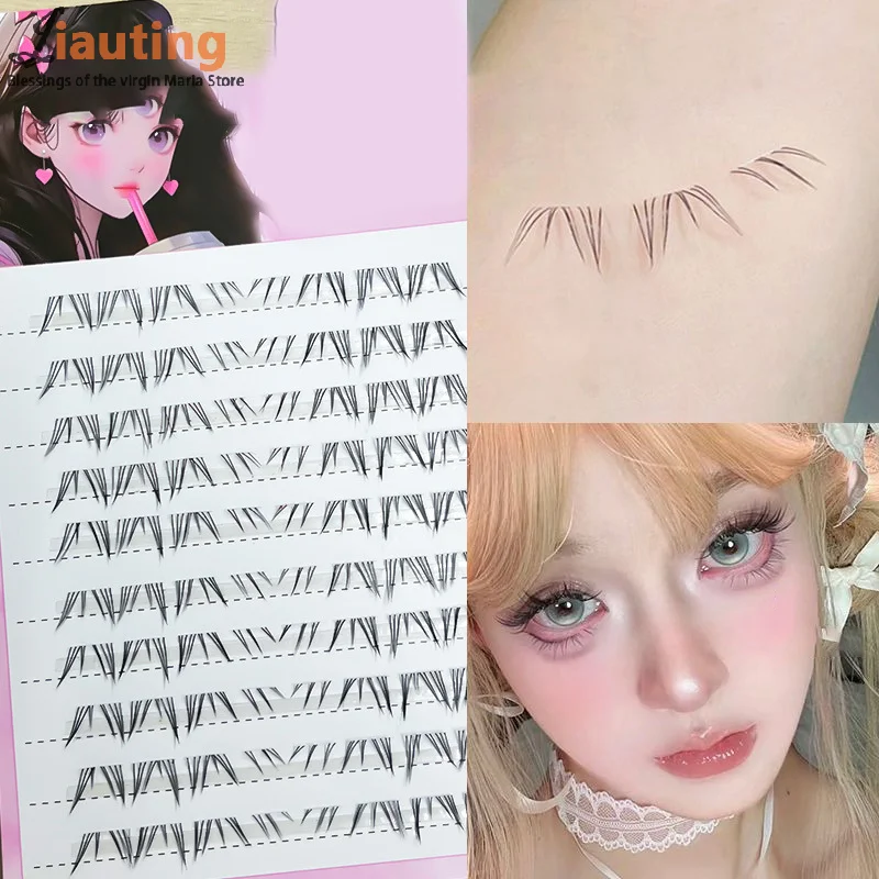 

10-рядное аниме нижние ресницы с прозрачной лентой 5D гиперреалистичный естественный вид DIY наращивание накладных ресниц для начинающих
