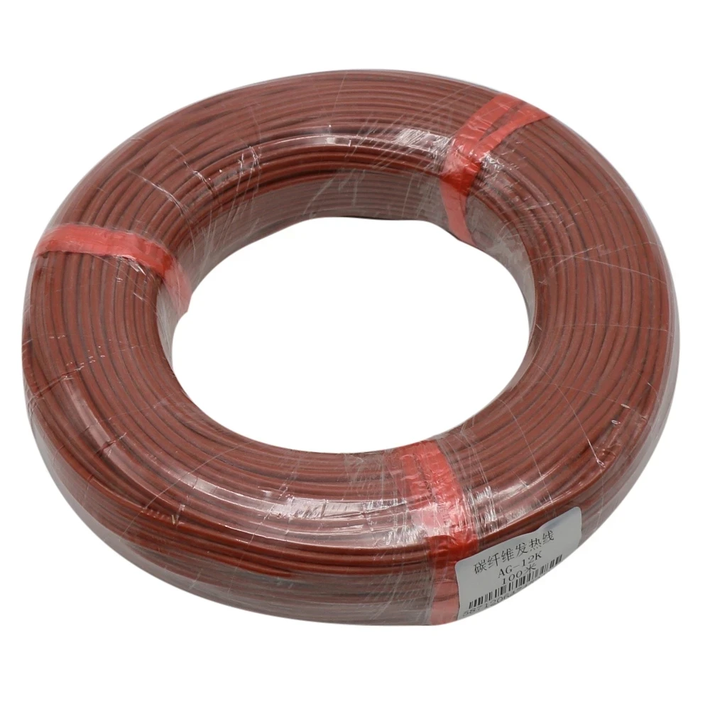 1Roll100M 12K 33Ohm Farm Heat Preservation Box Heating Floor Heating Cable System 3.0mm Carbon Fiber Wire Floor Silicone Hotline