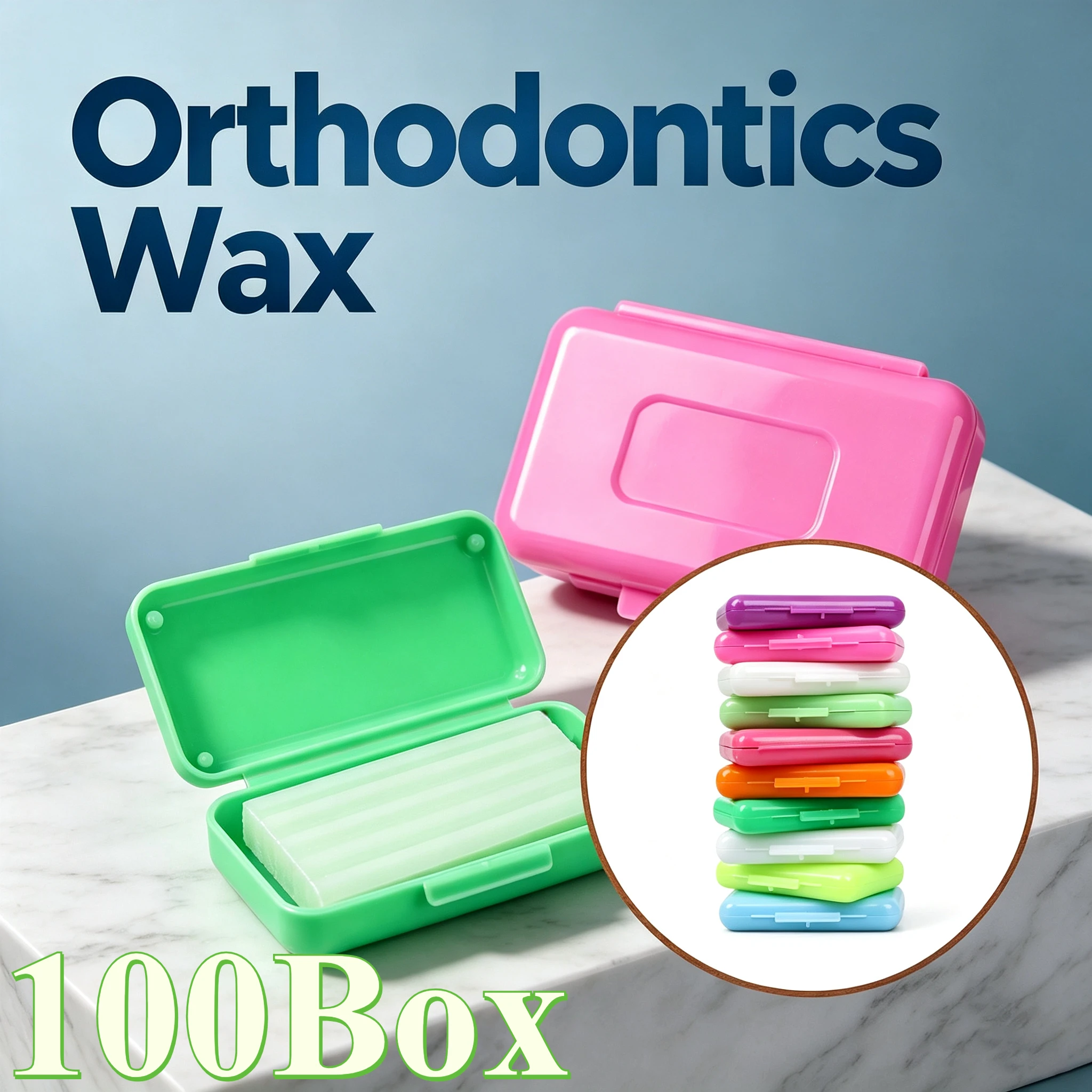 100Box Dental Orthodontic Relief Wax for Bracket Wearers Multiple Safe Scents Prevent Oral Soreness Dental Protective Care Tools