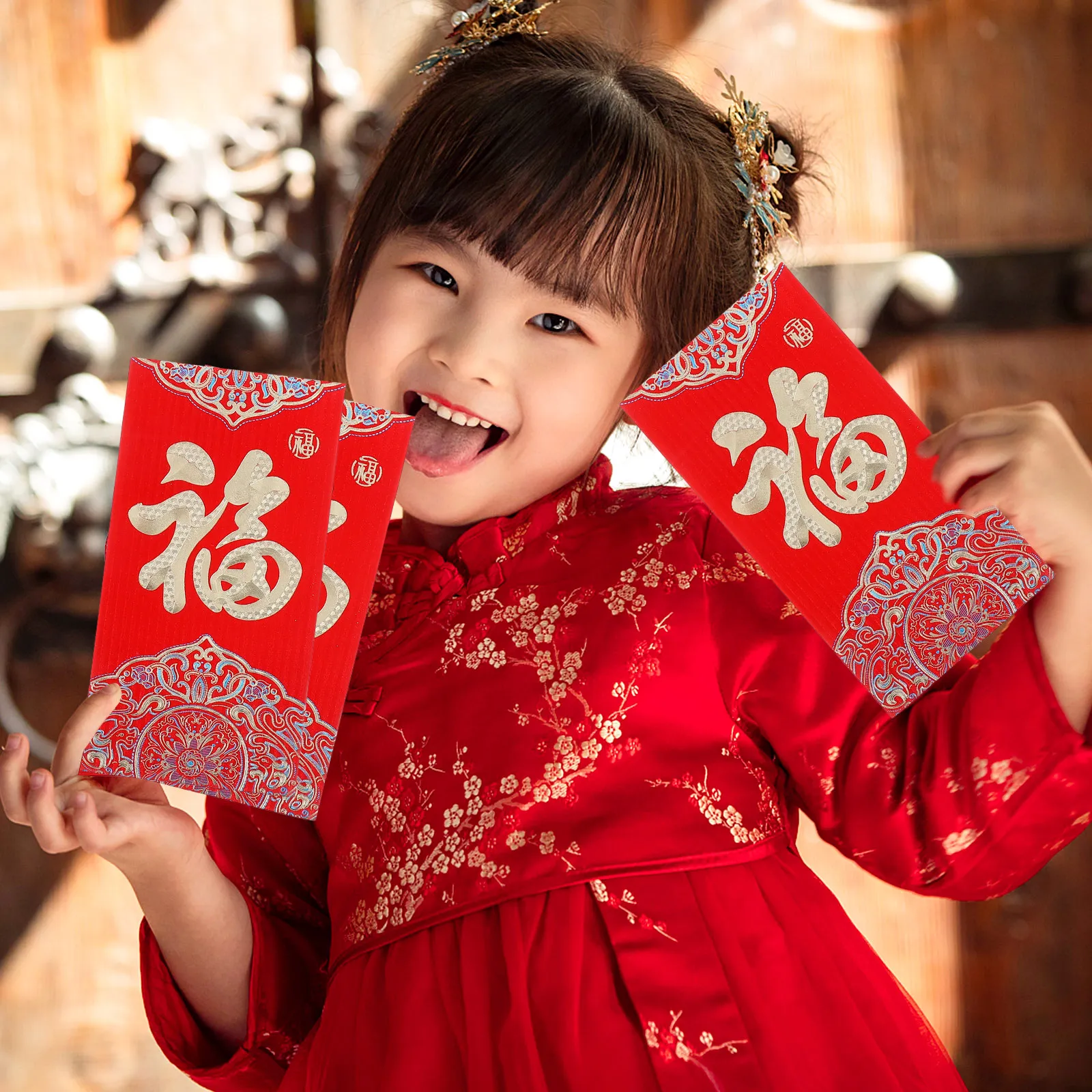 

36Pcs Red Chinese Envelopes Wedding Red Packets Lunar New Year Decorations Delicate Pattern Traditional Money Bag