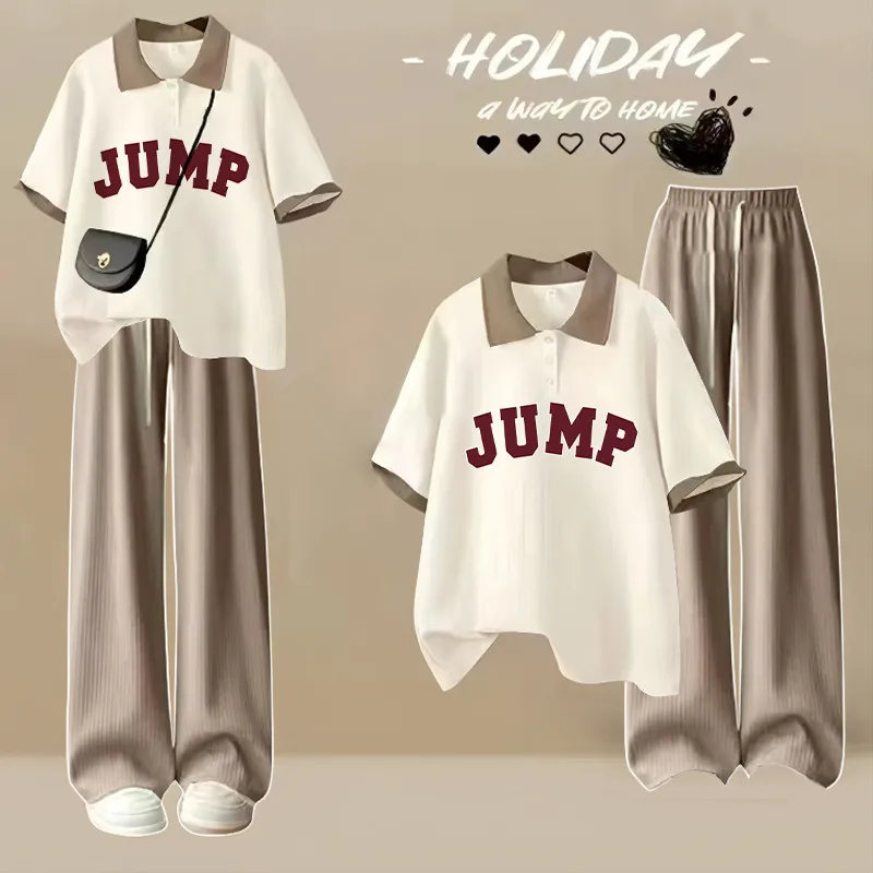 

Summer Japanese Loose Polo Short-sleeved T-shirt Fashion Trend Sweet Cute Cartoon Print Jumper Top Large size