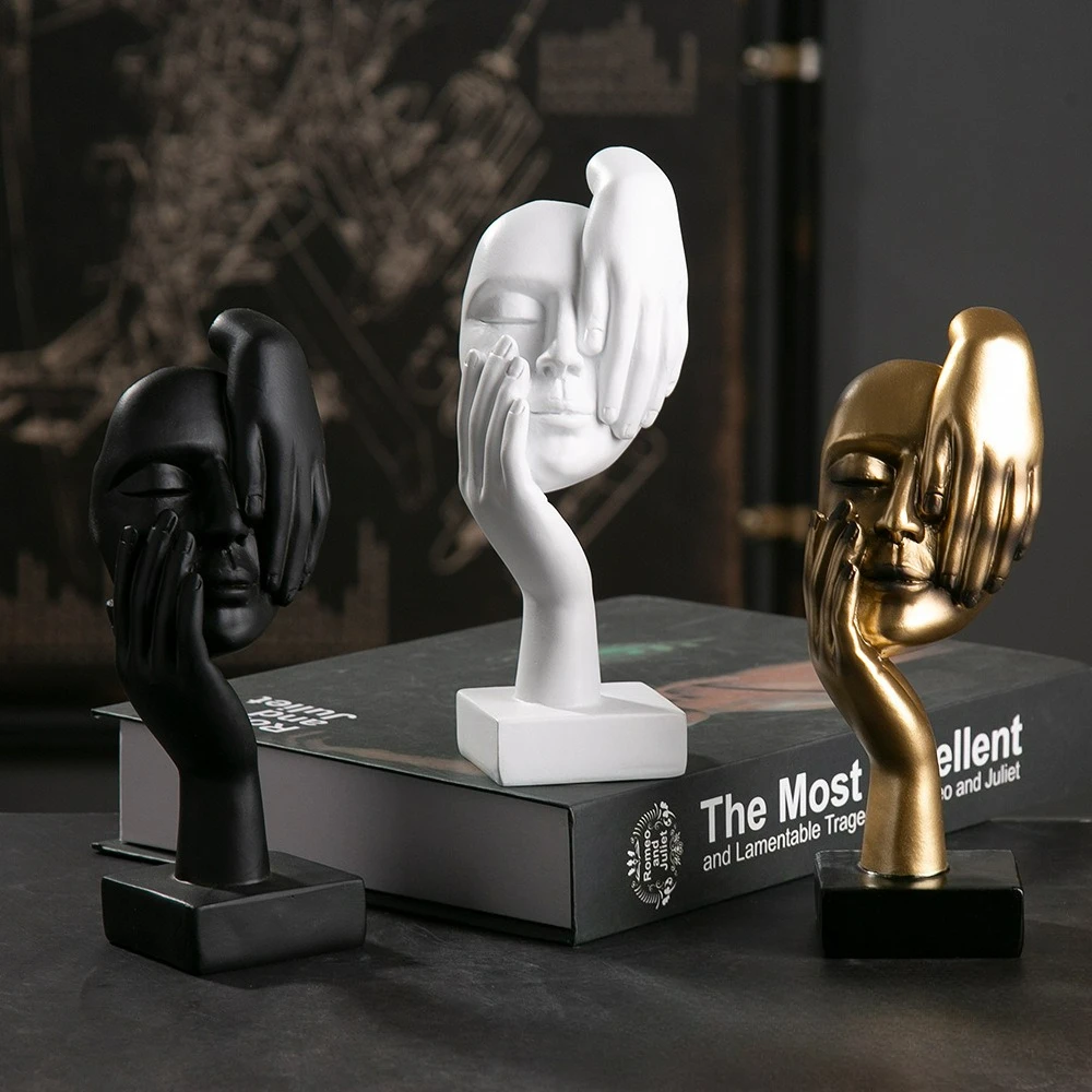 Nordic Abstract Standbeeld Desktop Ornamenten Sculptuur Beeldjes Gezicht Karakter Licht Luxe Kunst Ambachten Kantoor Home Decor