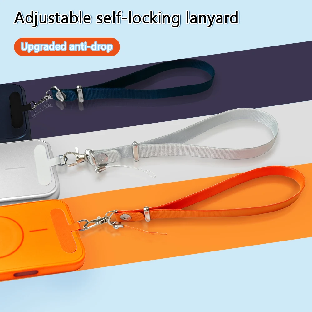 

Универсальный регулируемый ремешок для мобильного телефона, короткий ремешок на запястье с самоблокирующимся дизайном, защищающим от падения, прочный полиэстеровый ремешок для телефона