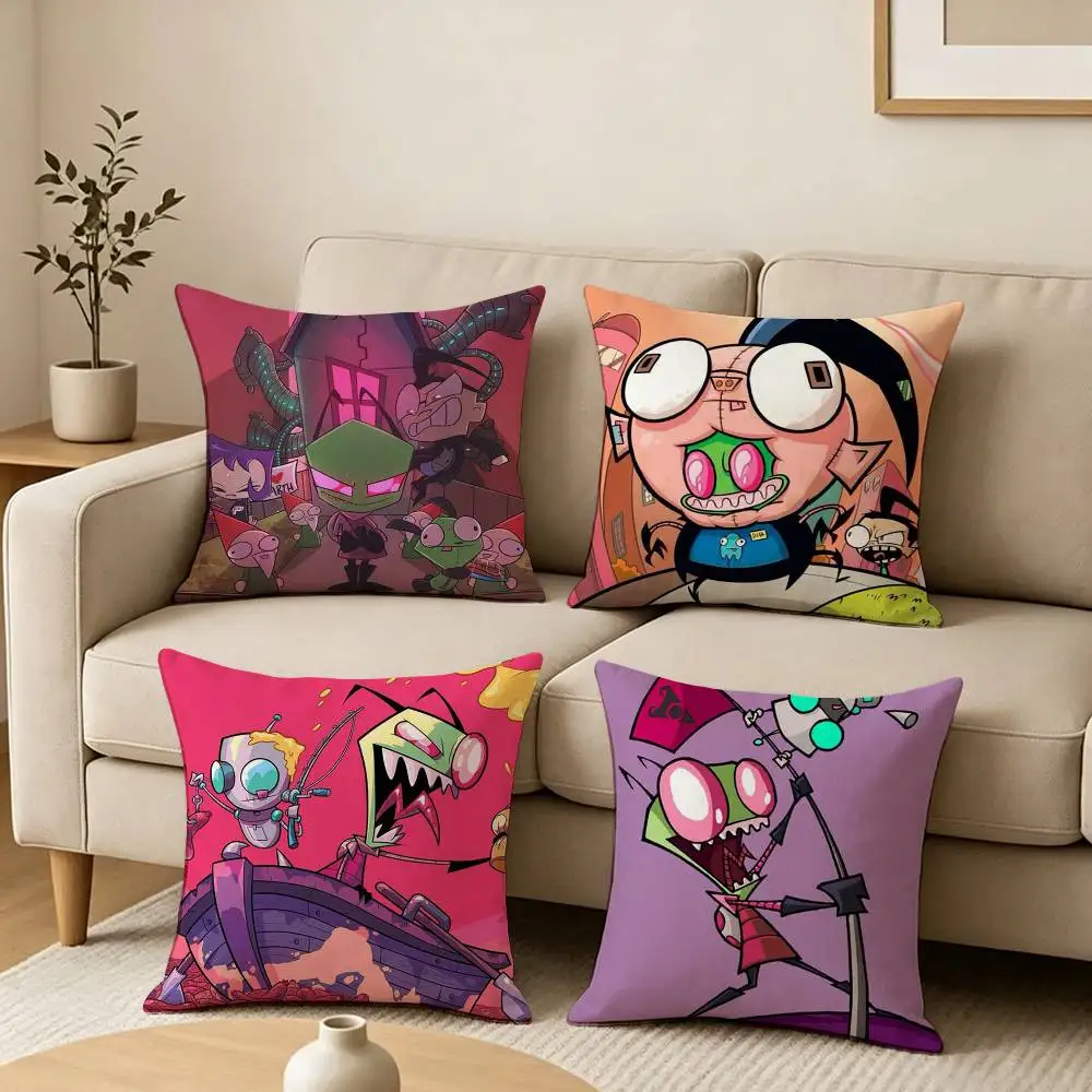 Classic Cartoon I-Invader ZimS  Pillow Case Square Double-Sided Sofa Cushion Cover Bedroom Bedside Pillow