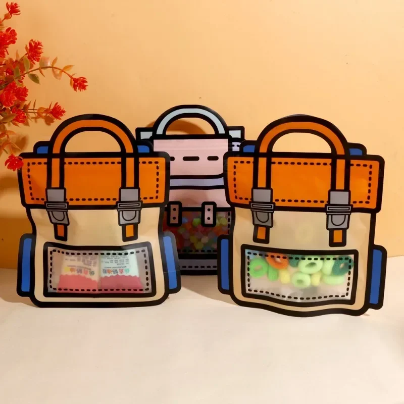 1–50 Stück große Goodie-Taschen, niedlicher Cartoon-Geburtstagsrucksack mit Griff oben für Kinder, Snack-Süßigkeitentüte für Halloween-Partygeschenke – Detail 7
