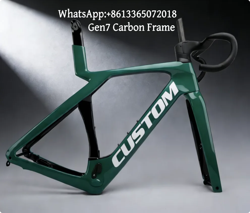 T1000 Road Complete Bicycle Carbon Frame Gen7 Disc Brake With DISC Groupset Custom colors/logos Green