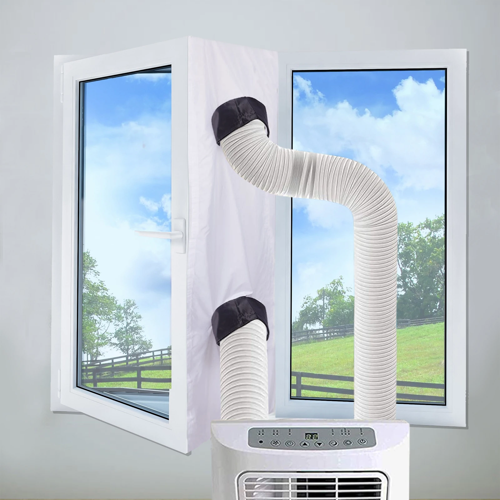 1Pc Air Conditioner Sealing Cloth Air Conditioner Window Seal Polyester 3/4m Open For Hanging Skylight Rolling Out Casement