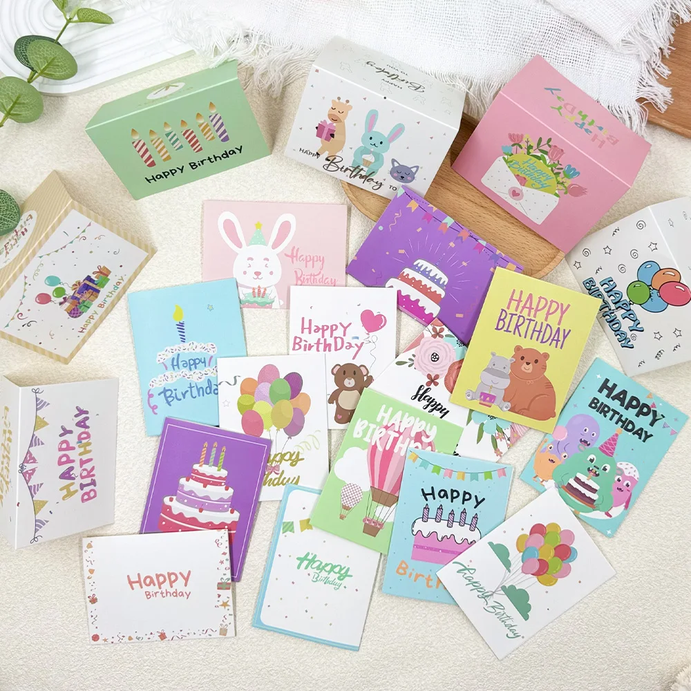 20 Stück mit Umschlägen, einfache und lebendige Geburtstagsgrußkarten, perfekt als Geschenk für Klassenkameraden, Lehrer, Freunde und Familie