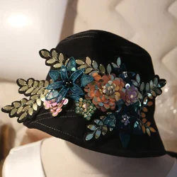 2pc/set Luxury rhinestone beaded patches for clothing DIY sew on flower embroidery applique decorative sequin Parches decoration