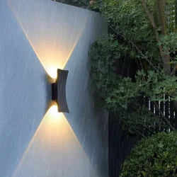 Luces LED, luces de pared impermeables modernas para exteriores, lámparas de pared blancas y negras de aluminio, accesorios de iluminación de pared para interiores/exteriores