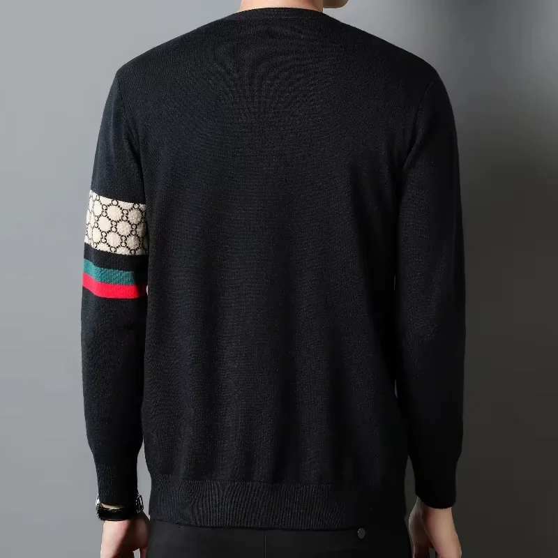 Kardigan rajut lebah kecil bordir pria, mantel sweater kasual mewah selendang gaya Korea baru musim semi dan musim gugur