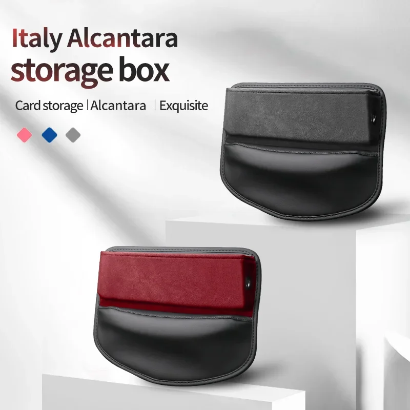 Car Seat Gap Storage Box Applicable To Universal Car, Alcantara Suede Seat Crevice Organizer, Phone Card Holder