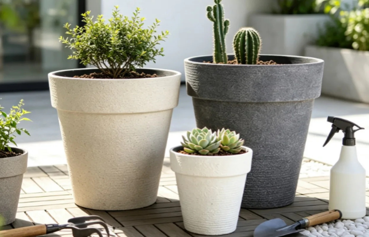 Household Resin Imitation Ceramic Planter, Decorative Plant‑holding Container For Indoor Space