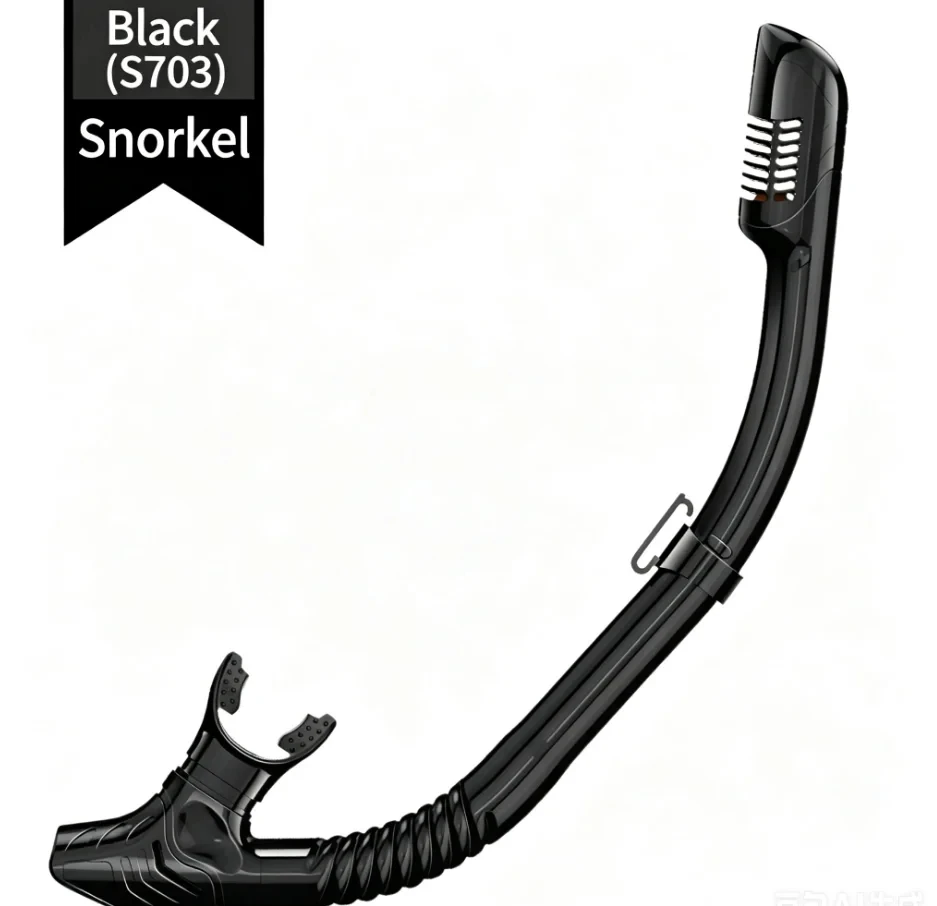 Vollständig trockener Schnorchel, leicht atmbarer Tauchschnorchel für Tauchen, Freitauchen, Schwimmen, Top-Trockenventil, Mundstück aus lebensmittelechtem Silikon – Detail 3