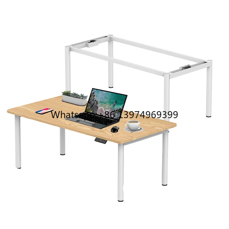 Ergonomic Modern Standup Office Table Sit Stand Desk Dual Motor Standing 4-Legs Desk Electric Height Adjustable Desk Frame