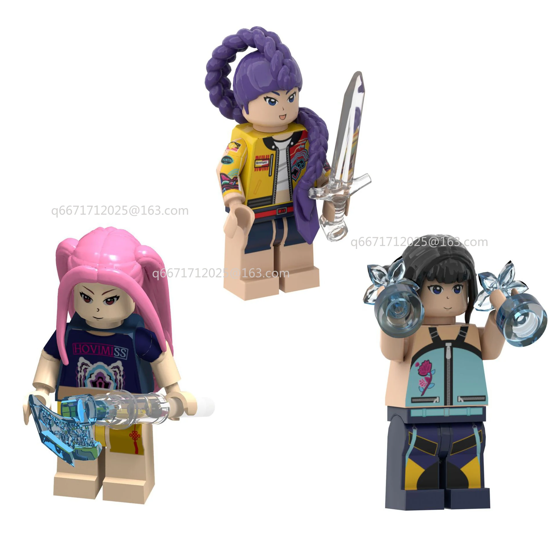 Blocs de construction de poupée de dessin animé chasseurs de démons, Mini figurine d'action Kawaii, jouets d'assemblage de tête, jouets éducatifs pour enfants, cadeau, K-PaP