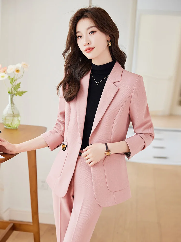 

Formal Pantsuits for Women Blazers Femininos Professional Business Work Wear Ladies Office Elegant Career Interview Pantsuits