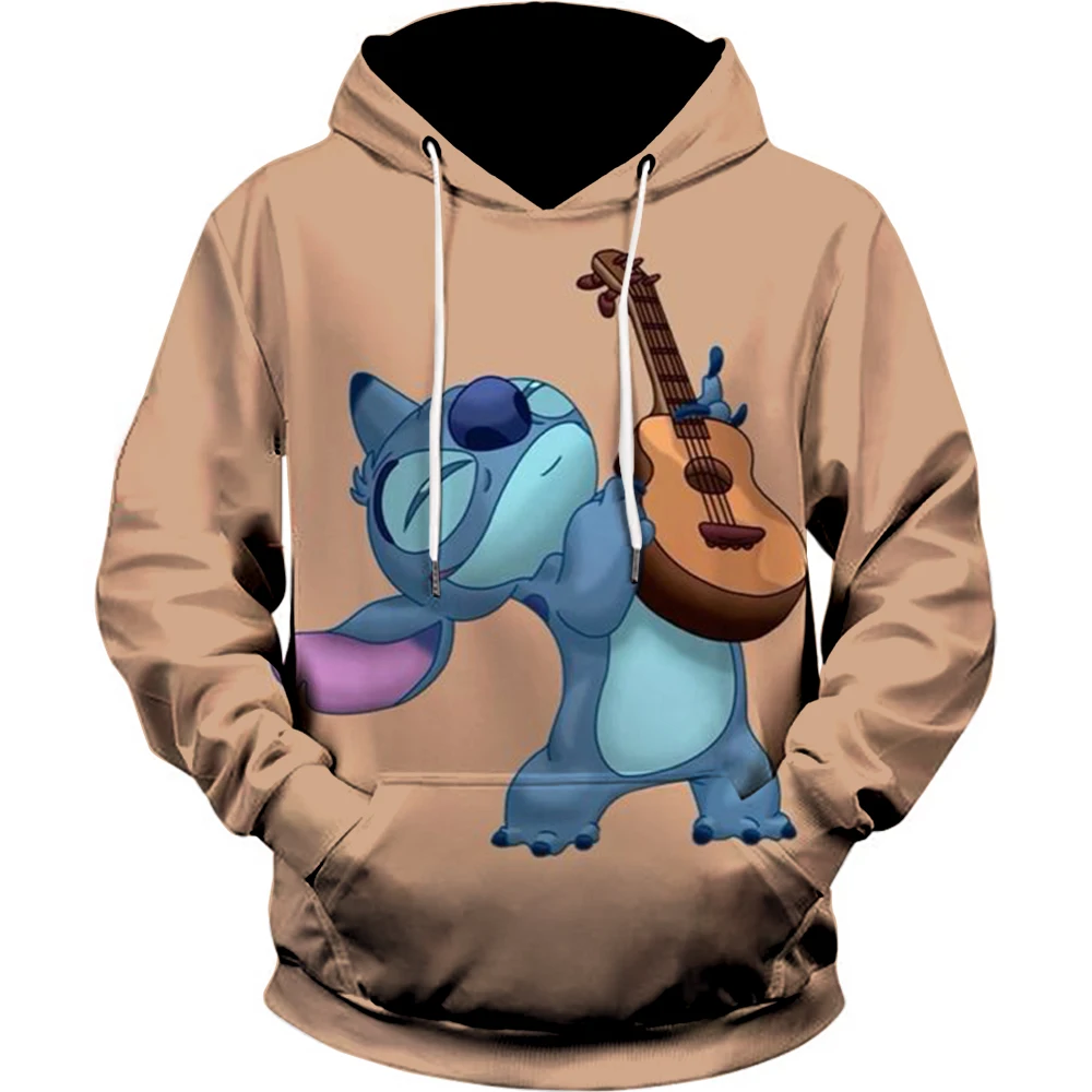 2024 New Stitch Anime Fashion Men's Hoodie Outdoor Street Hip-Hop Sportswear Men's Casual Loose Hoodie Sweatshirt