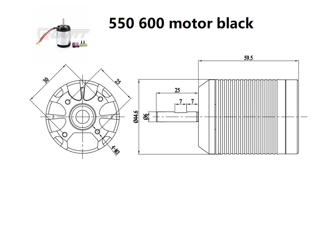 GARTT 1220KV 2100w 6S Brushless Motor For Trex 550 / 600 RC Helicopter