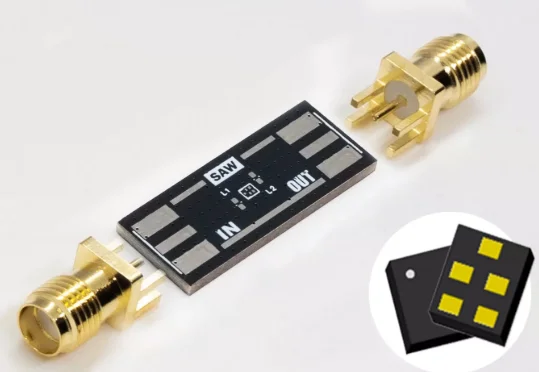 SAW Filter Test Board Compact 5-Pin Package RF Evaluation PCB