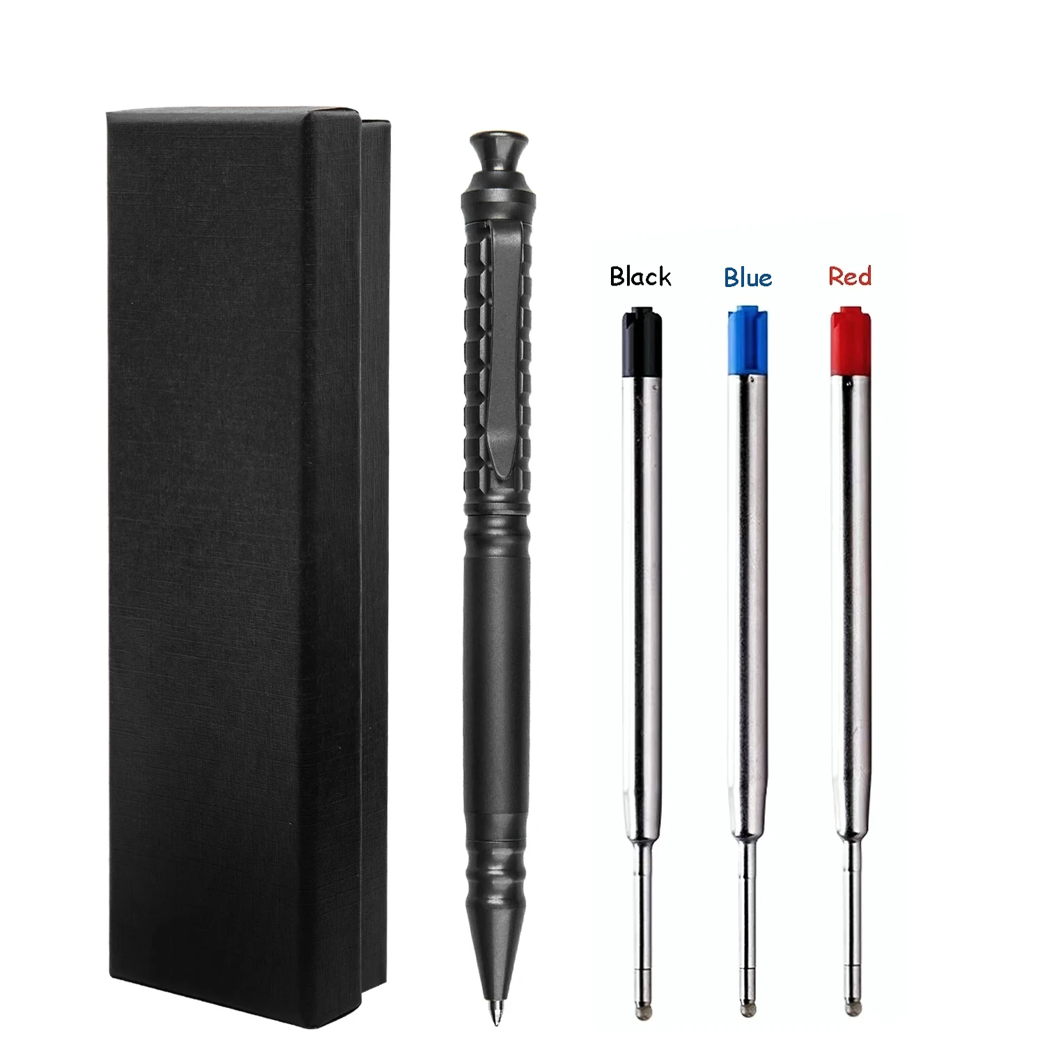 Titanium Alloy Ball-point Pen Office Supplies Set strong Portable Signing G2 Refill Black Blue Red EDC