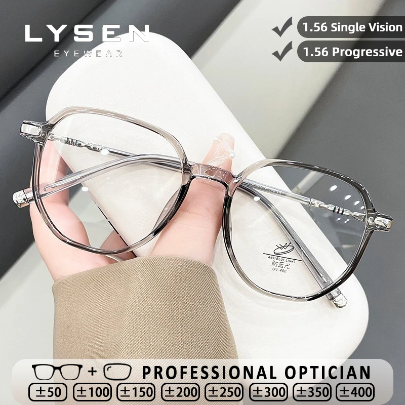 

LYSEN High Quality Round Reading Glasses Women Anti Blue Light Customized Prescription Optical Glasses Myopia Hyperopia Glasses
